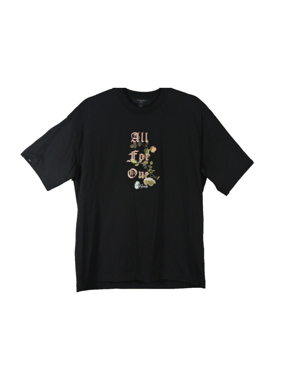NEW, AllSaints Oneness Etta Embroidered Graphic T-Shirt in Black Sz S #T4127